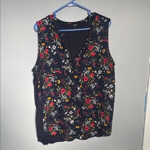 Papermoon 1X V Neck Sleeveless floral blouse preppy girly romance boho